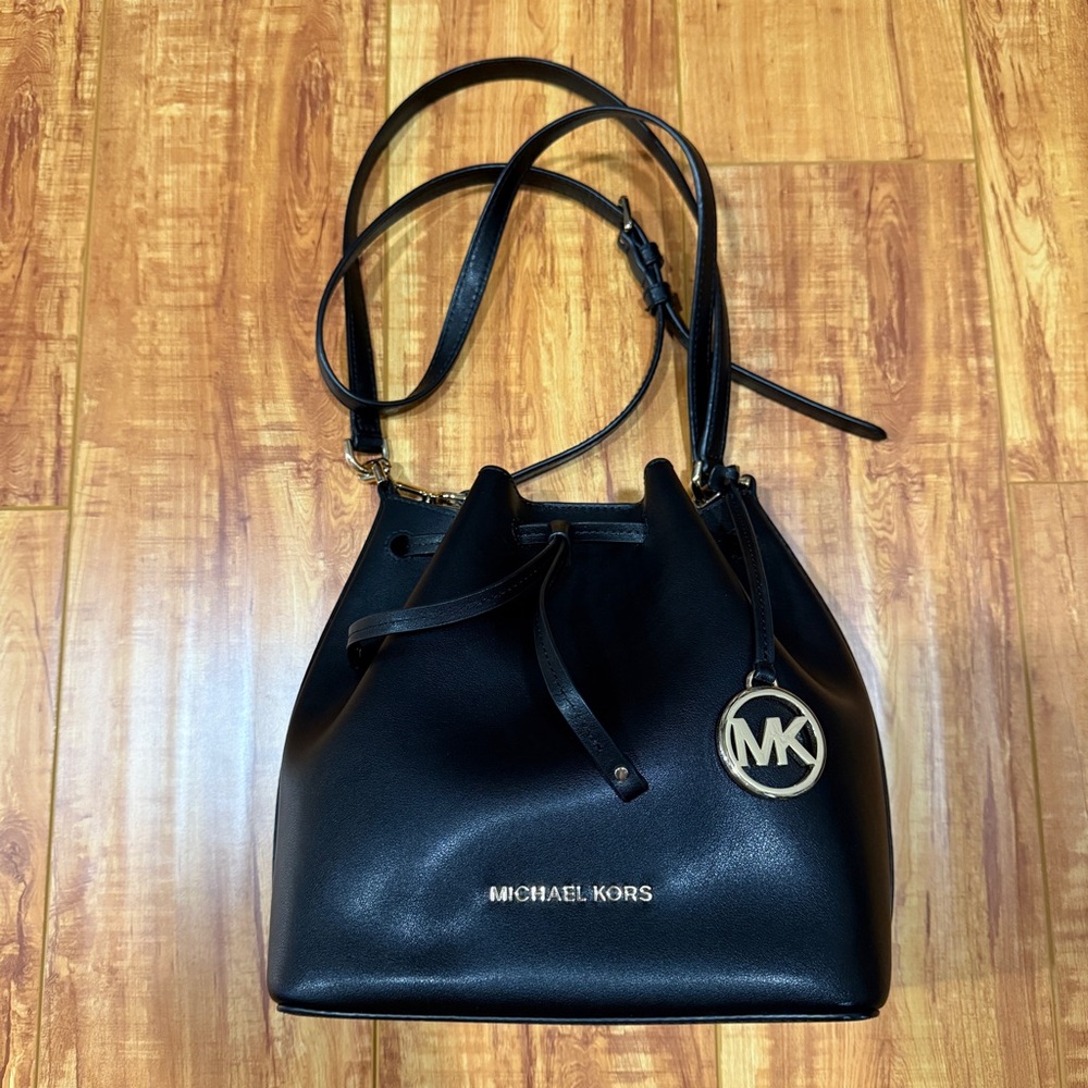 Michael Kors Black Drawstring Shoulder Bag